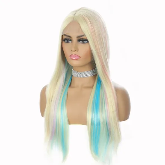 heat resistant twist  Luxury Vigorous color  high synthetic LACE frontal cheap dropshipping best hair synthetic wigs