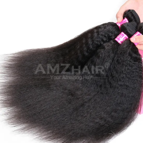 10A Mink Brazilian Kinky Straight Virgin Cuticle Aligned Human Weave Hair Bundle Extensions Wholesale Yaki Human Hair Products