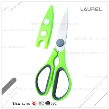 High Quality New Arrival soft grip heavy duty kitchen stainless steel shears with magnetic cover