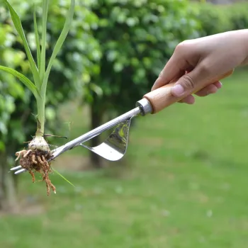Stainless Steel Weeding Shovel Household Garden Garden Mowing Fork Sharp Environment Anti-rust Solid Wood Handle Weeding Machine