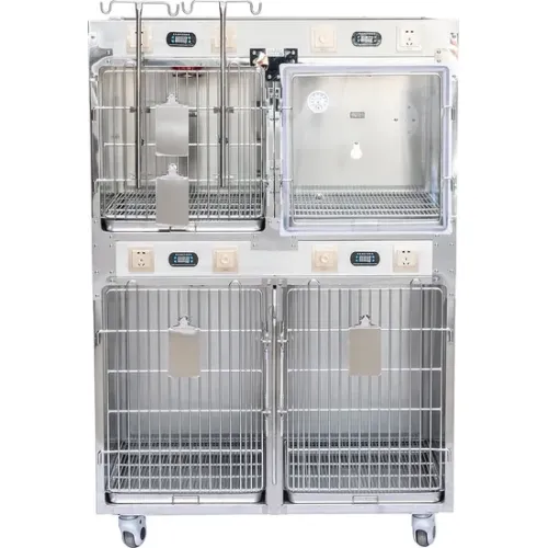 Stainless Steel Pet Cage for Veterinary Use