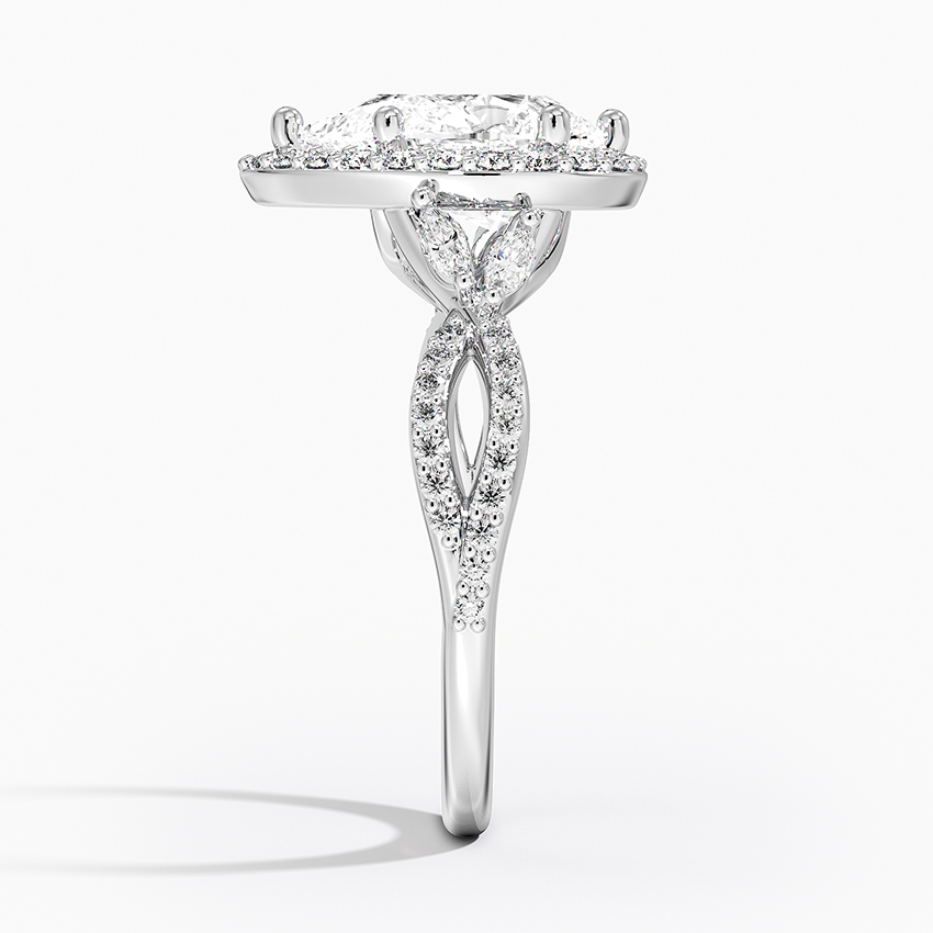 Balik Profile ng Infinity Twisted Band Pear Diamond Ring