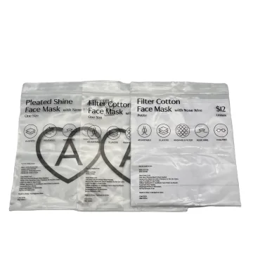 Cosmetic Printed Clear Facial Mask Bag Resealable Zip Lock Bags For Cotton Face Mask