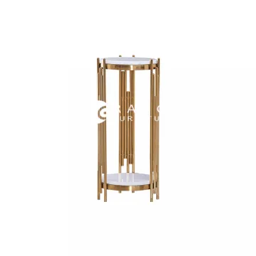 Modern Light Luxury Marble Flower Stand for Living Room TV Cabinet Decoration