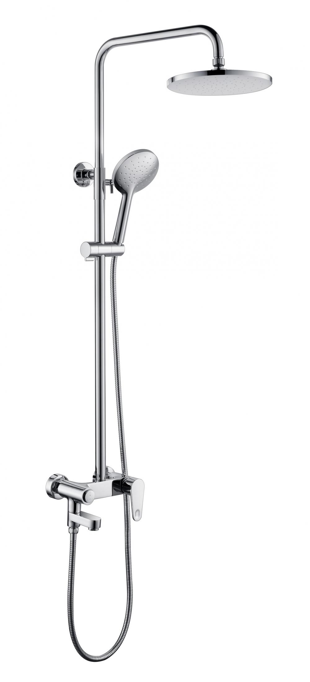 Bathroom Brass Rain Shower Faucet With Polished Chrome