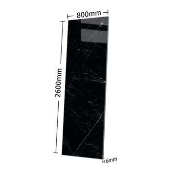 Large Format Black Villa Tile - 800x2600 Matte Striation Porcelain Slab for Floor and Wall