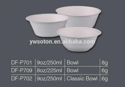 Various sizes Sugarcane fiber disposable paper tableware