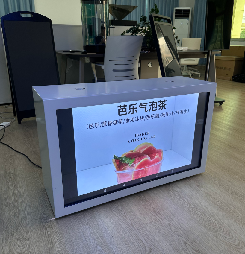 חלון ראווה מתקדם שקוף עבור מוצרי אלקטרוניקה צרכניים והשקות מוצרים דיגיטליים