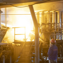 Forno de cúpula de lã de rocha de baixa emissão