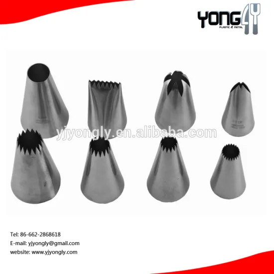 Yongly 8-Piece non seamless welding Pastry Tube and Tips Set