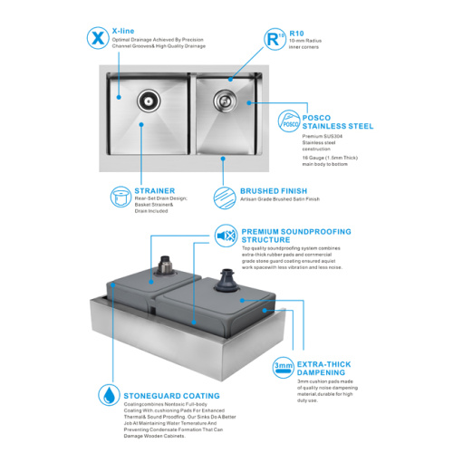 TERMhoshon DEPL BIND 60/40 Apronck Kitchen Sinks