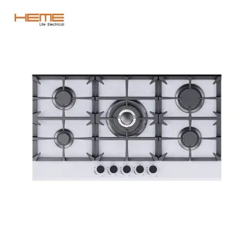 Built-in 90cm Gas Cooktop with 5 Plates and Encastrable Plaque