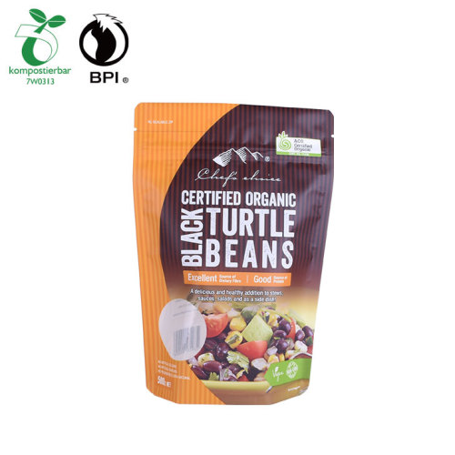 Borsa per snack in PLA di plastica compostabile con chiusura a zip sulla custodia in piedi superiore: imballaggio ecologico