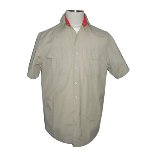 Camicia in cotone color splicing collar per uomo