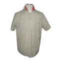 Warna Splicing Collar Men Cotton Shirt