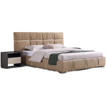 Nordic Minimalist Leather Bed
