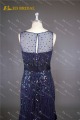 LN147 L&#39;azzurro elegante senza bretelle in rilievo blu marino in rilievo ha bordato il vestito da sera brasiliano