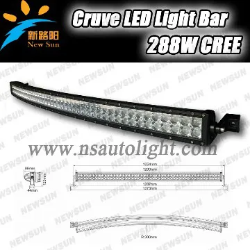 50 Inch 288w 4x4 Cree Led Car Light, Curved Led Light Bar Off Road 4x4
