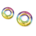 Rainbow Glitter Swimming Ring Summer Inflatable Water Toy