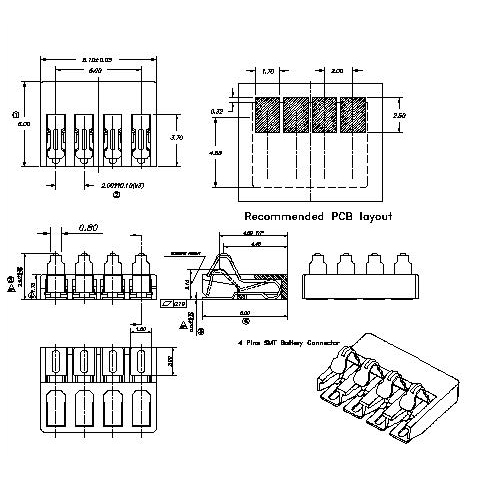 ABT18-04LAXD 2.0PITCH 4PIN BATTERY CONNECTOR