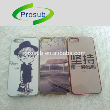 Sublimation heat transfer plastic material anti-knock blank plated golden color cell phone case cover skin