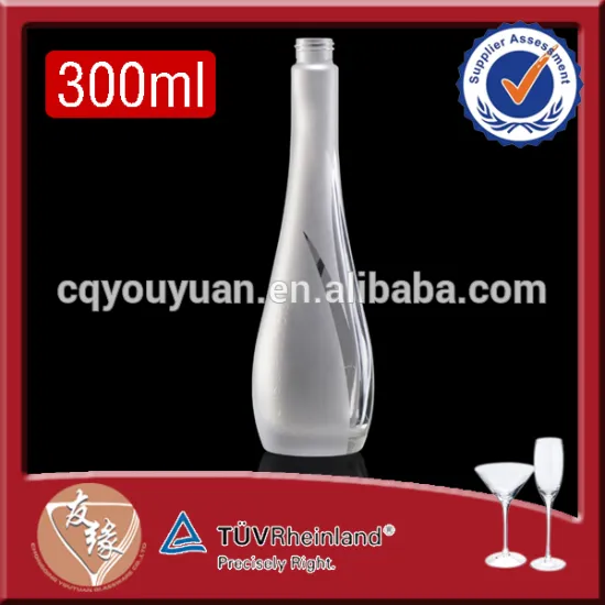 new designed frosting acid etch 300ml airless glass cosmetic bottle