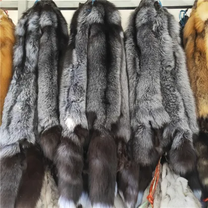China factory wholesale large size Premium Silver Fox Fur Pelt Silver Fox Fur Hide