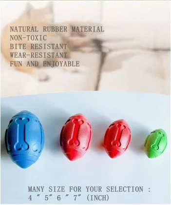 Dog Rugby Chew Toy - Tough Teeth Grinding Ball