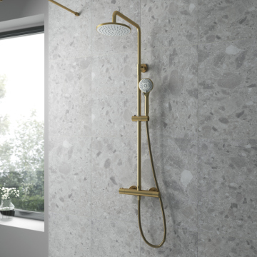 Hot-Sale Brass Shower Set with Telescopic Bar and Bathtub Taps