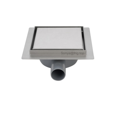 Smooth Chrome Plated Tile Insert Square Drain Trap Brass Floor Waste Drain