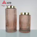 Home Modern Style Cylinder Clear Flower Glass Vase