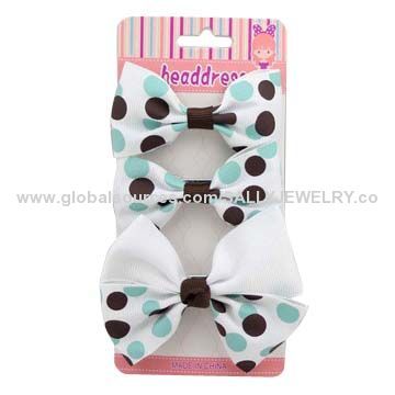 Beautiful Bow Hair Accessories, Made of Alloy and Ribbon, OEM Orders are Welcome