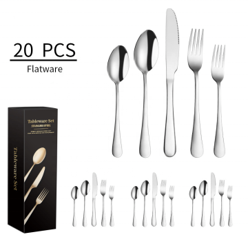 Factory Direct Selling 1010 Stainless Steel 20 Pcs Flatware Set with Gift Box