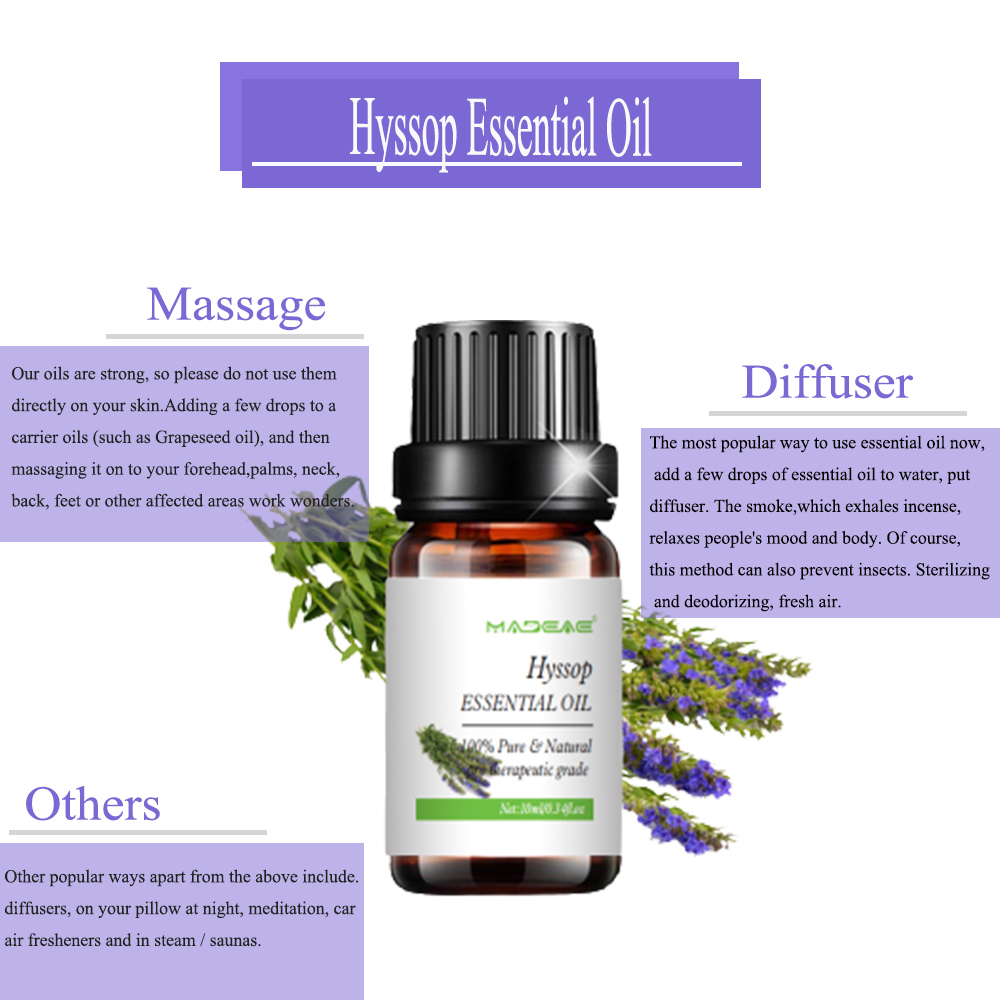 Water-Soluble Hyssop Essential Oils For Cosmetic Beauty