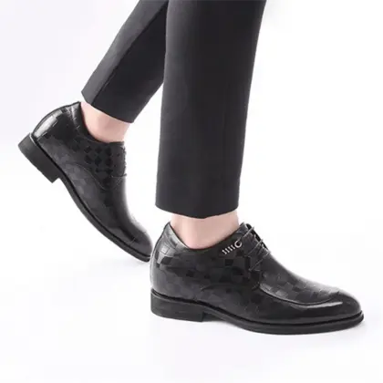 Height increasing elevator shoes genuine leather dress shoes