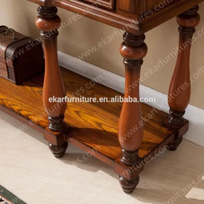 Wood carving furniture, wood entrance table with mahogany