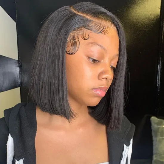 Virgin Brazilian Human Hair Lace Front Glueless Wigs with XBL Cuticle Aligned Pre-Plucked Hairline