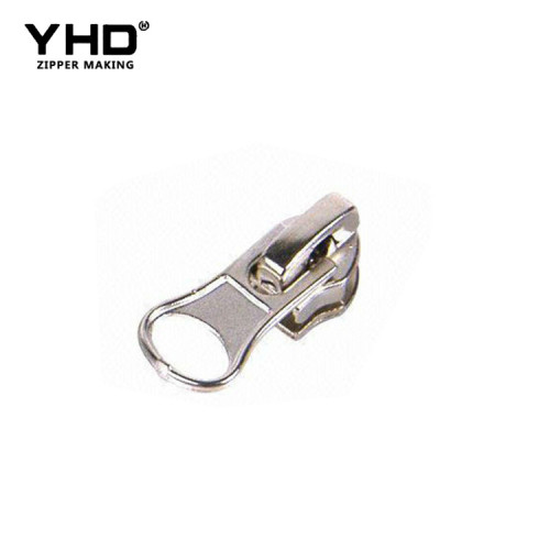 Embossed logo metal zipper puller two sided zipper slider for clothing