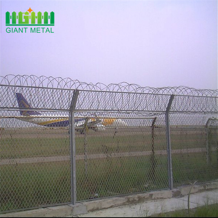 Razor barbed wire welded airport