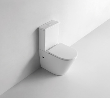 Two Piece Toilet Russia: Ceramic Dual Flush Rimless Floor-Mounted WC Bowl