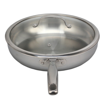 Eco-Friendly stainless steel frying pan with glass lid