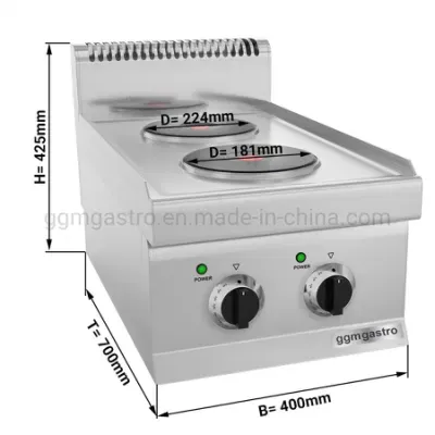 High Quality Commercial Electric Stove with 2 Round Plates