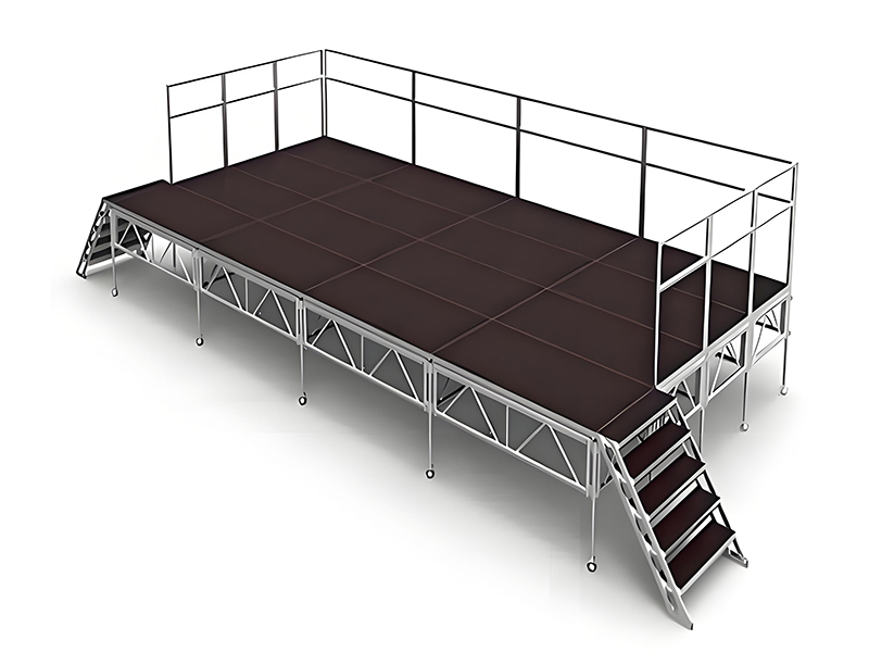 Quick assembly demountable stage