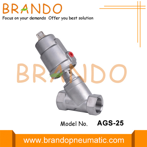 DN25 Thread y-type pneumatic angle piston صمام مكبس مقعد