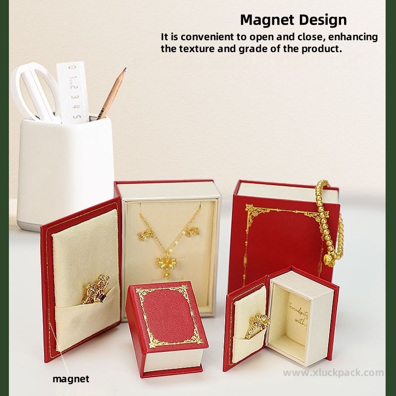 Book-style Paper Board and Velet jewelry box