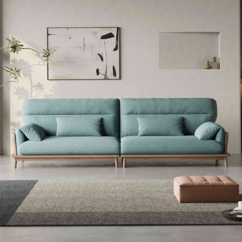 Sofa Telinga Gajah Kayu Abu Putih Moden