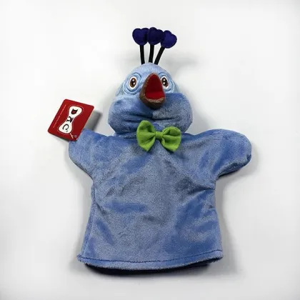 soft velour peacock hand puppet