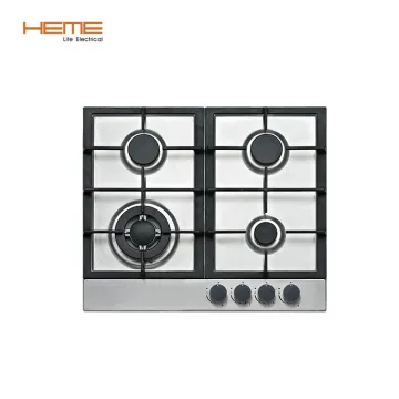 China Manufacturer 4 Burner Gas Cooktop Stainless Steel Panel Built-in Cooker Hob