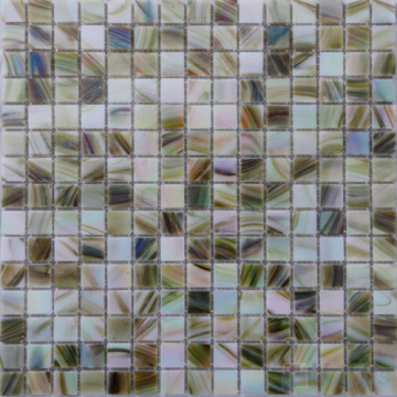 Solid Brown Gold Line Floor Glass Mosaic Tile