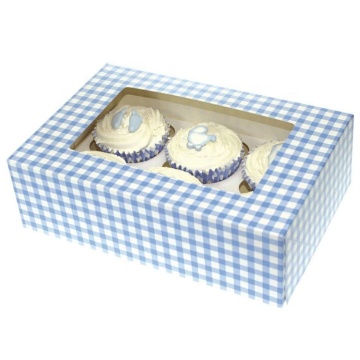 Custom Design PET Window Food Grade Paper Gift Cupcake Box